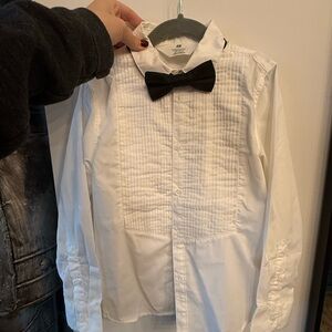 H&M White Shirt with Black Bow Tie